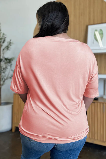 Basic Bae Full Size Bamboo V-Neck Drop Shoulder T-Shirt – Uneeque Designzz
