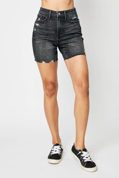 Judy Blue Full Size High Waist Tummy Control Denim Shorts – Uneeque Designzz
