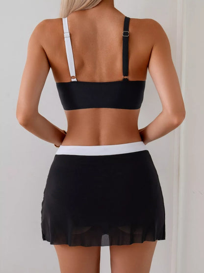 Two Tone Cami and Skort Swimsuit Set with Removable Padding – Uneeque Designzz