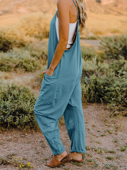 Double Take Full Size V-Neck Sleeveless Jumpsuit with Pockets – Uneeque Designzz
