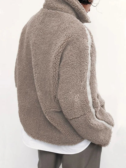 Zip-Up Turtleneck Plush Jacket Long Sleeve Pocketed Top – Uneeque Designzz