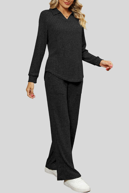 Ribbed Long Sleeve Top and Pocketed Pants Set – Uneeque Designzz