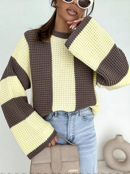 Color Block Long Sleeve Sweater – Uneeque Designzz