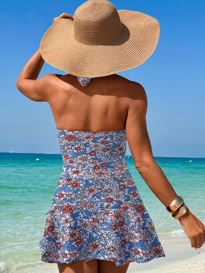 Cutout Printed Halter Neck One-Piece Swimwear – Uneeque Designzz