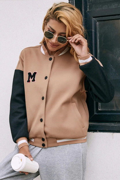 Ivy Lane Contrast Baseball Collar Snap Down Jacket – Uneeque Designzz