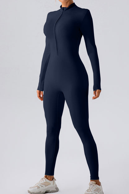 Half Zip Mock Neck Active Jumpsuit – Uneeque Designzz