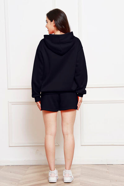 Drop Shoulder Long Sleeve Hoodie and Shorts Set – Uneeque Designzz