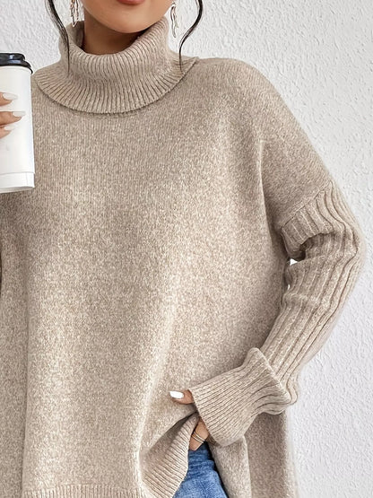 Turtleneck High-Low Hem Sweater – Uneeque Designzz