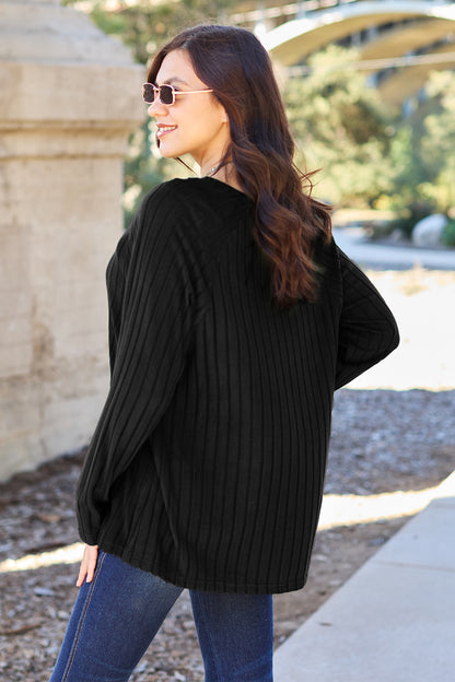 Basic Bae Full Size Ribbed Round Neck Long Sleeve Knit Top – Uneeque Designzz