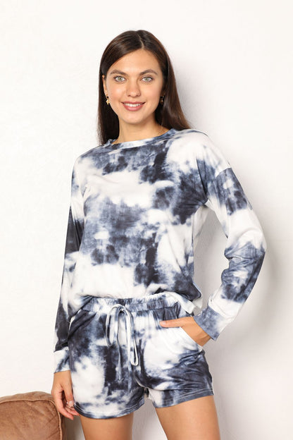 Tie-Dye Round Neck Top and Shorts Lounge Set – Uneeque Designzz