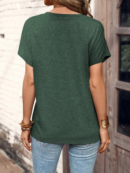 Half Button Short Sleeve Top – Uneeque Designzz