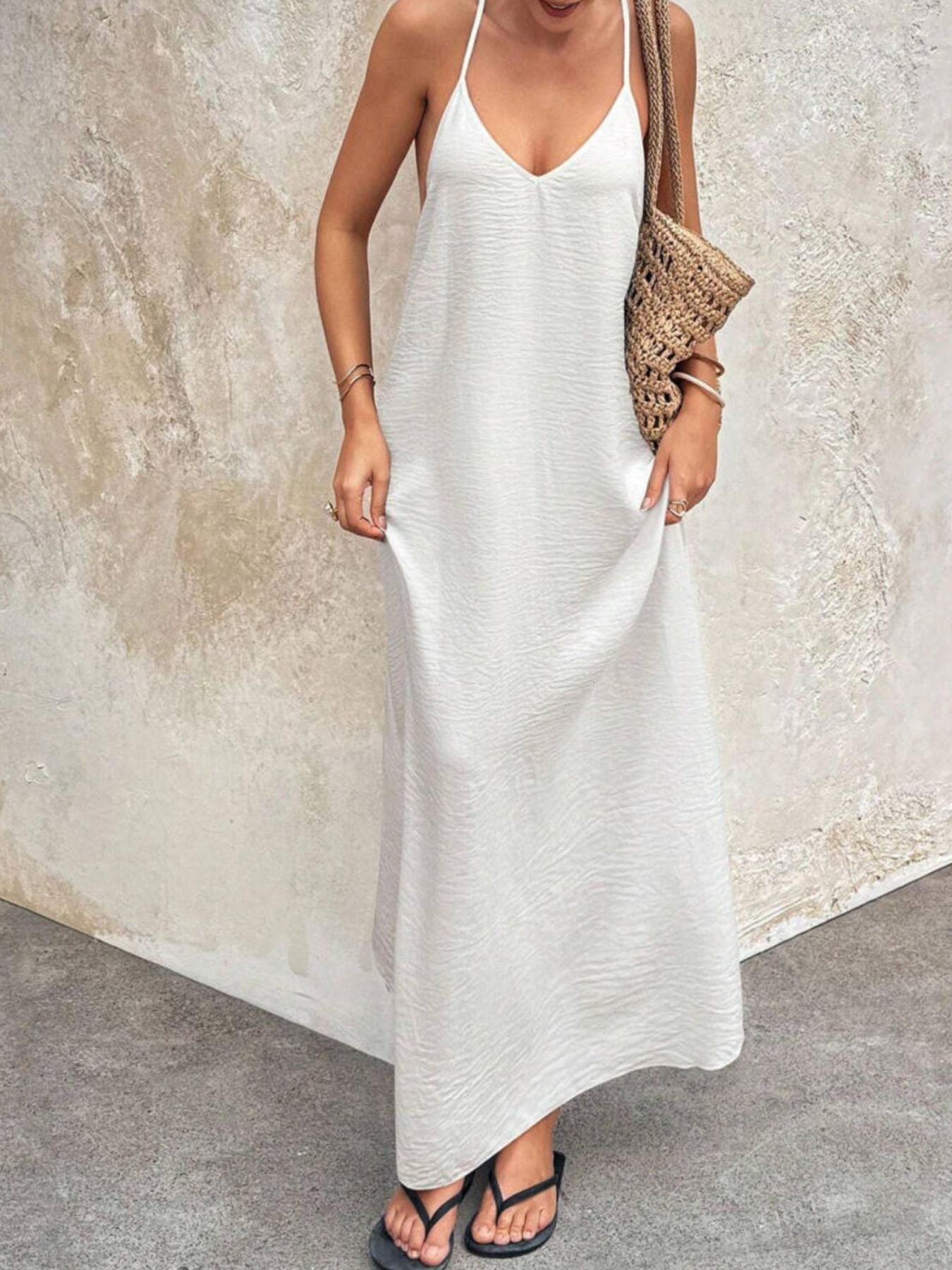 V-Neck Maxi Cami Dress by Trendsi