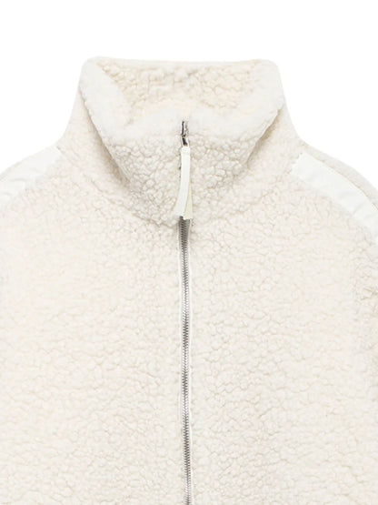 Zip-Up Turtleneck Plush Jacket Long Sleeve Pocketed Top – Uneeque Designzz