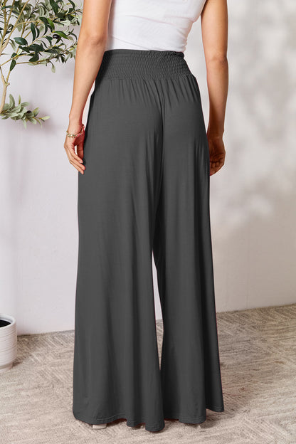 Double Take Full Size Smocked Wide Waistband Wide Leg Pants – Uneeque Designzz