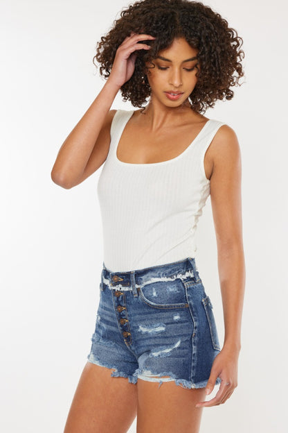 Kancan Distressed Button Fly Denim Shorts – Uneeque Designzz