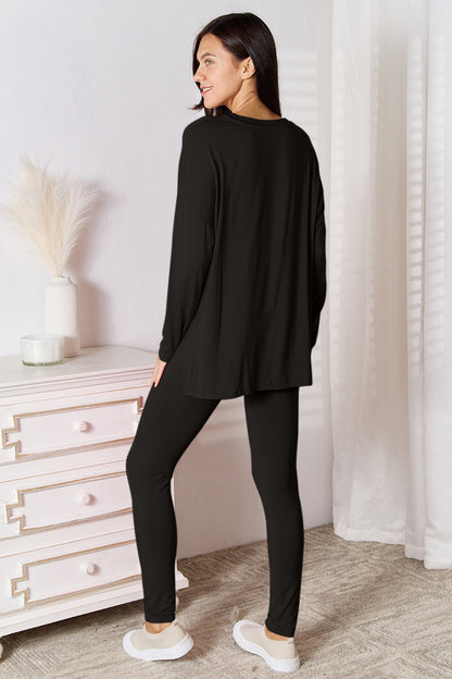Basic Bae Full Size V-Neck Soft Rayon Long Sleeve Top and Pants Lounge Set – Uneeque Designzz