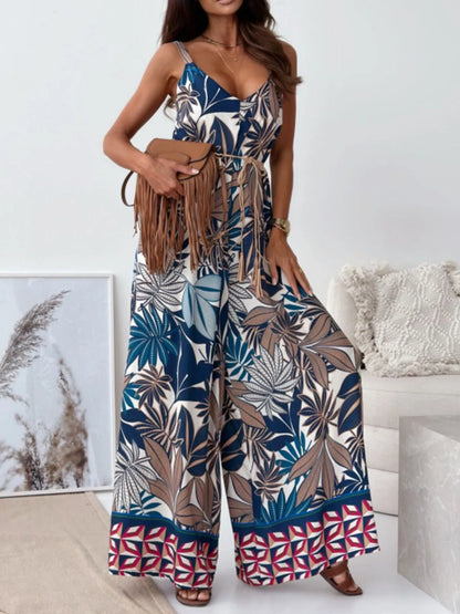 Paisley Spaghetti Strap Wide Leg Jumpsuit – Uneeque Designzz