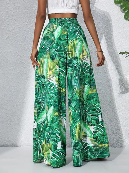 Printed High Waist Wide Leg Pants – Uneeque Designzz