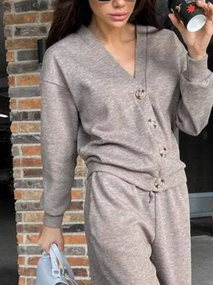 Full Size Button-Up Long Sleeve Top and Pants Set – Uneeque Designzz