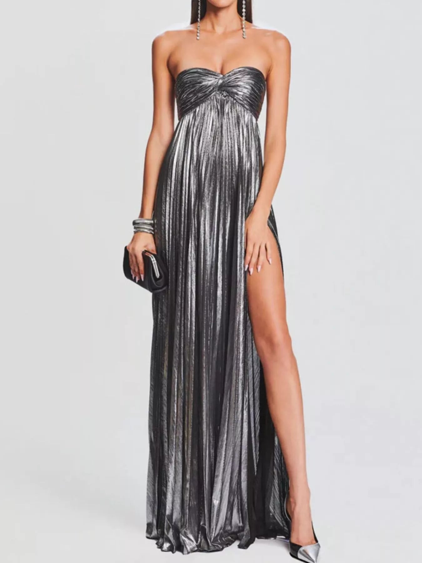Split Sweetheart Neck Tube Maxi Dress by Trendsi
