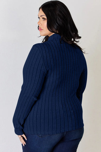 Basic Bae Full Size Ribbed Mock Neck Long Sleeve T-Shirt – Uneeque Designzz