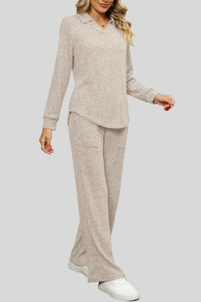 Ribbed Long Sleeve Top and Pocketed Pants Set – Uneeque Designzz