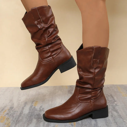 Pleated Pull-On Western Cowboy Boots – Uneeque Designzz
