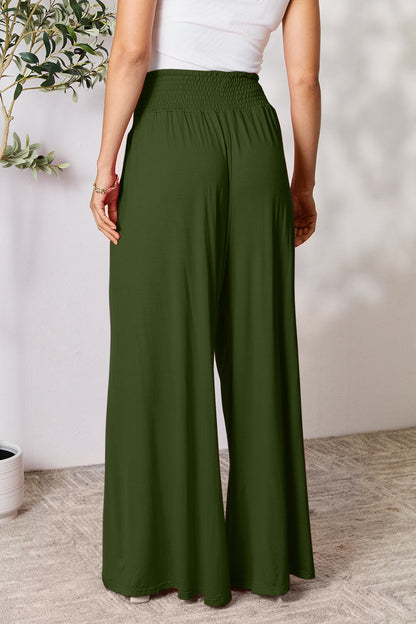 Double Take Full Size Smocked Wide Waistband Wide Leg Pants – Uneeque Designzz