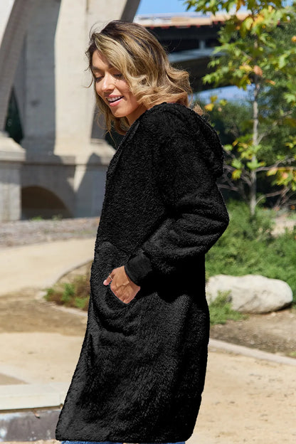 Double Take Full Size Hooded Teddy Bear Jacket with Thumbholes – Uneeque Designzz