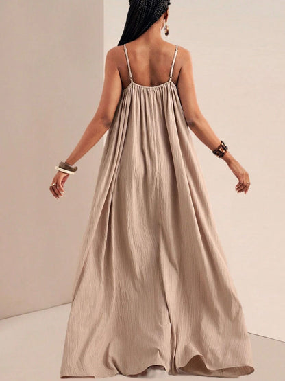 Spaghetti Strap Flowy Maxi Dress – Uneeque Designzz