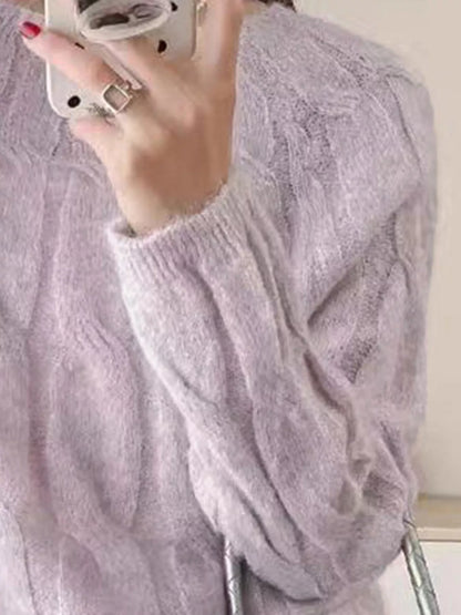 Cable-Knit Round Neck Sweater – Uneeque Designzz