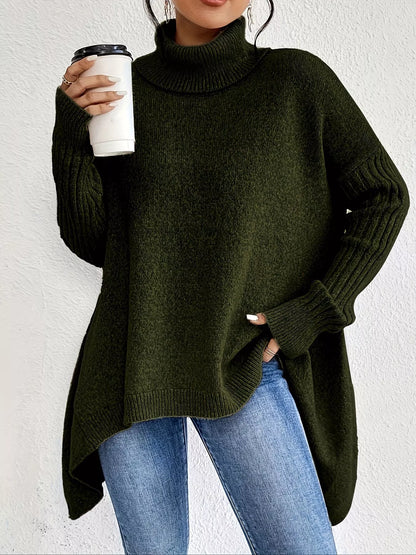 Turtleneck High-Low Hem Sweater – Uneeque Designzz