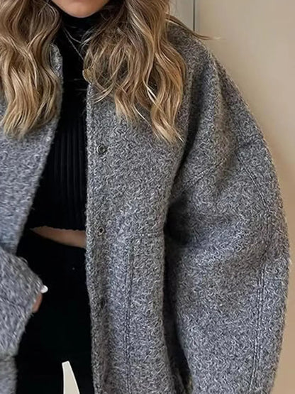 Unlined Cotton Blend Drop Shoulder Button Jacket Relaxed Fit Outerwear – Uneeque Designzz