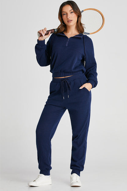 Drawstring Half Zip Hoodie and Joggers Active Set – Uneeque Designzz