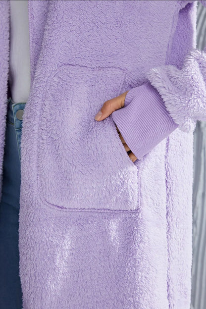 Double Take Full Size Hooded Teddy Bear Jacket with Thumbholes – Uneeque Designzz