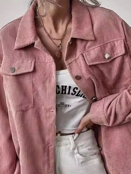 Casual Corduroy Button-Up Shacket – Uneeque Designzz