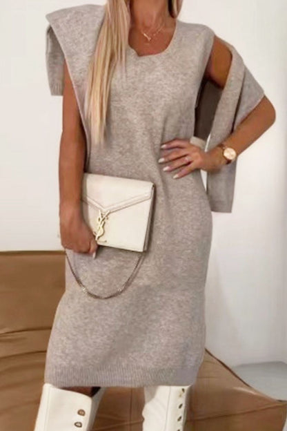 Turtleneck Dropped Shoulder Sweater and Midi Dress Sweater Set – Uneeque Designzz
