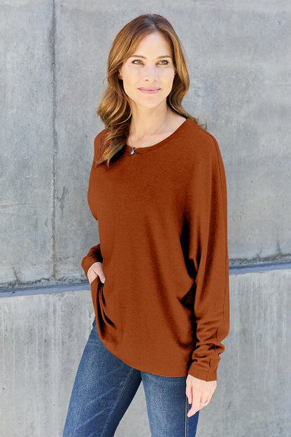 Double Take Full Size Round Neck Long Sleeve T-Shirt – Uneeque Designzz