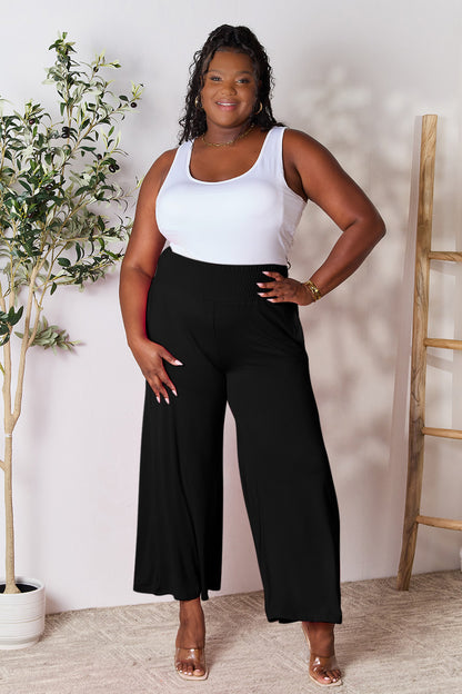 Double Take Full Size Smocked Wide Waistband Wide Leg Pants – Uneeque Designzz