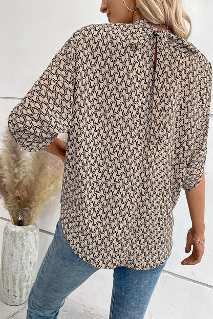 Tie Back Slit Half Sleeve Blouse – Uneeque Designzz