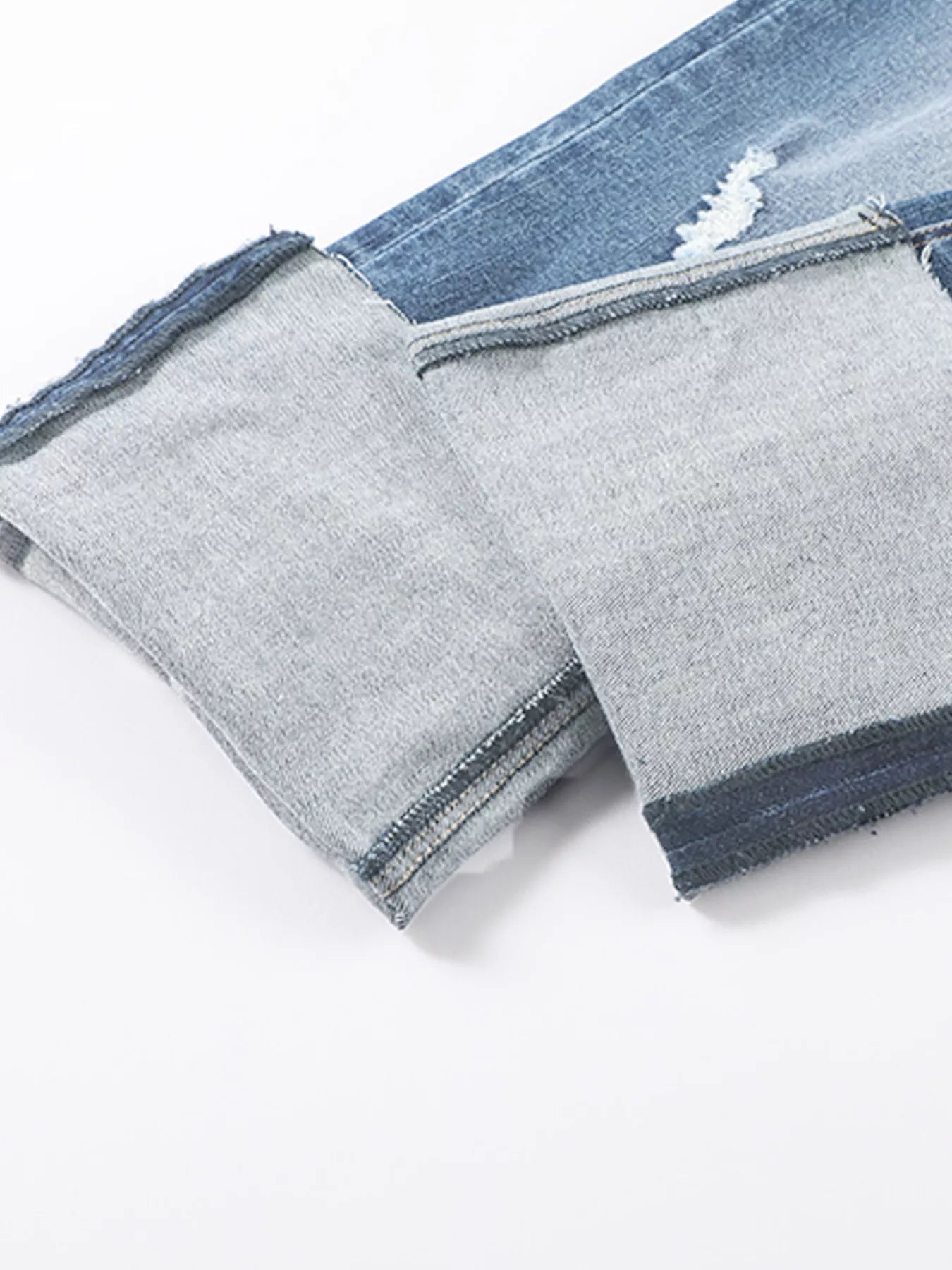 High Waist Distressed Straight Leg Jeans by Trendsi