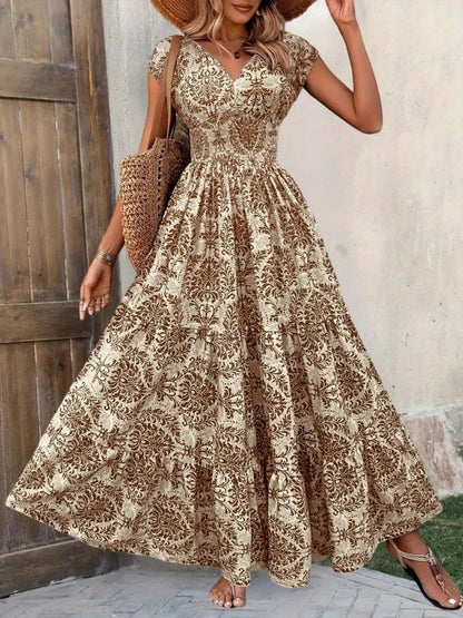 Cap Sleeve Maxi Dress – Uneeque Designzz