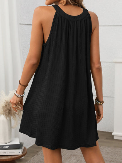 Textured Grecian Neck Mini Dress – Uneeque Designzz