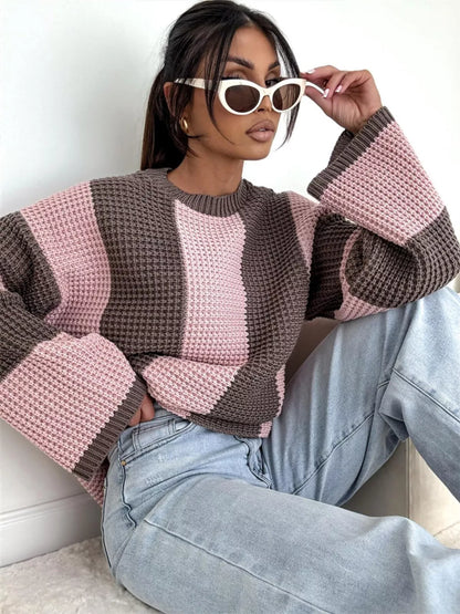 Color Block Long Sleeve Sweater – Uneeque Designzz