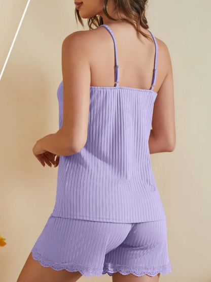 Ribbed Scoop Neck Top and Shorts Lounge Set – Uneeque Designzz