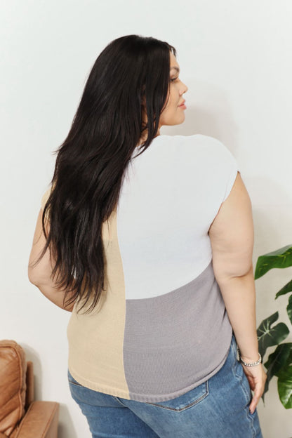 Color Block V-Neck Knit Top – Uneeque Designzz