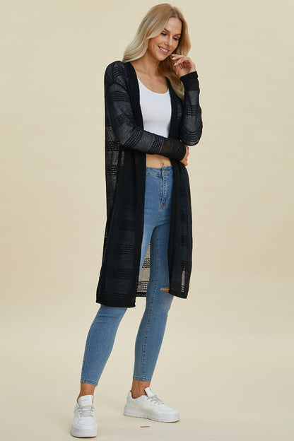 Double Take Full Size Open-Front Longline Cardigan – Uneeque Designzz
