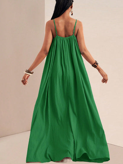 Spaghetti Strap Flowy Maxi Dress – Uneeque Designzz