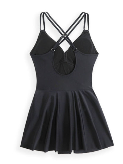Twisted Front Crisscross Double Spaghetti Strap One-Piece Swimwear – Uneeque Designzz