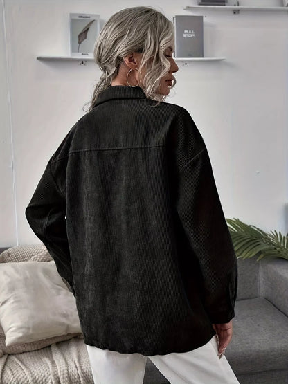 Casual Corduroy Button-Up Shacket – Uneeque Designzz